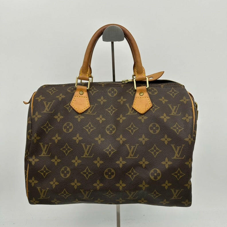 Louis Vuitton Monogram Canvas Speedy 30 Brown PVC Handbag.