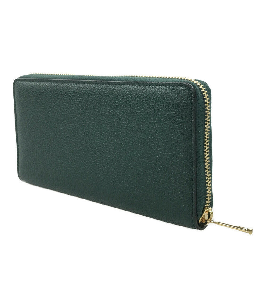 Gucci Dark Green Leather Clutch with Gold Hardware.