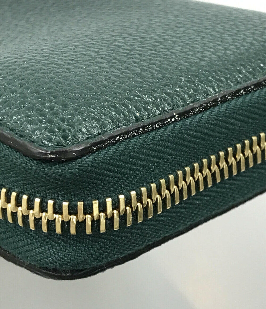 Gucci Dark Green Leather Clutch with Gold Hardware.