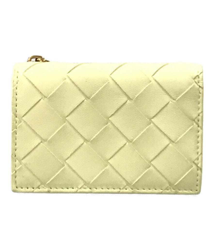 Bottega Veneta Light Yellow Leather Clutch & Wristlet.