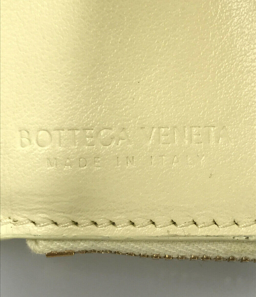 Bottega Veneta Light Yellow Leather Clutch & Wristlet.