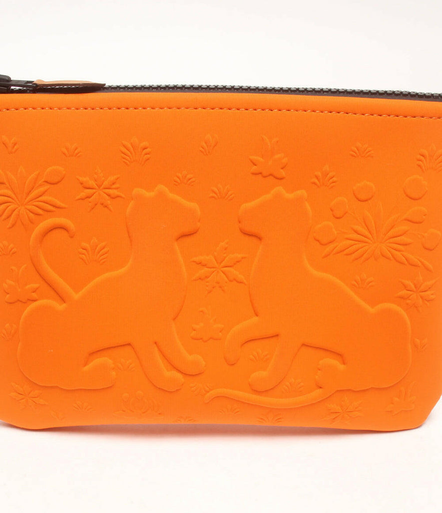 Hermès Bain Mini Pouch Orange Neoprene Clutch.