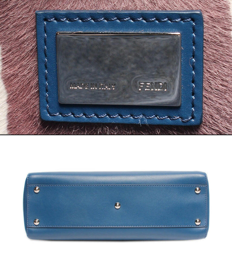 Fendi Peekaboo Leather Handbag - Medium Size, Blue.