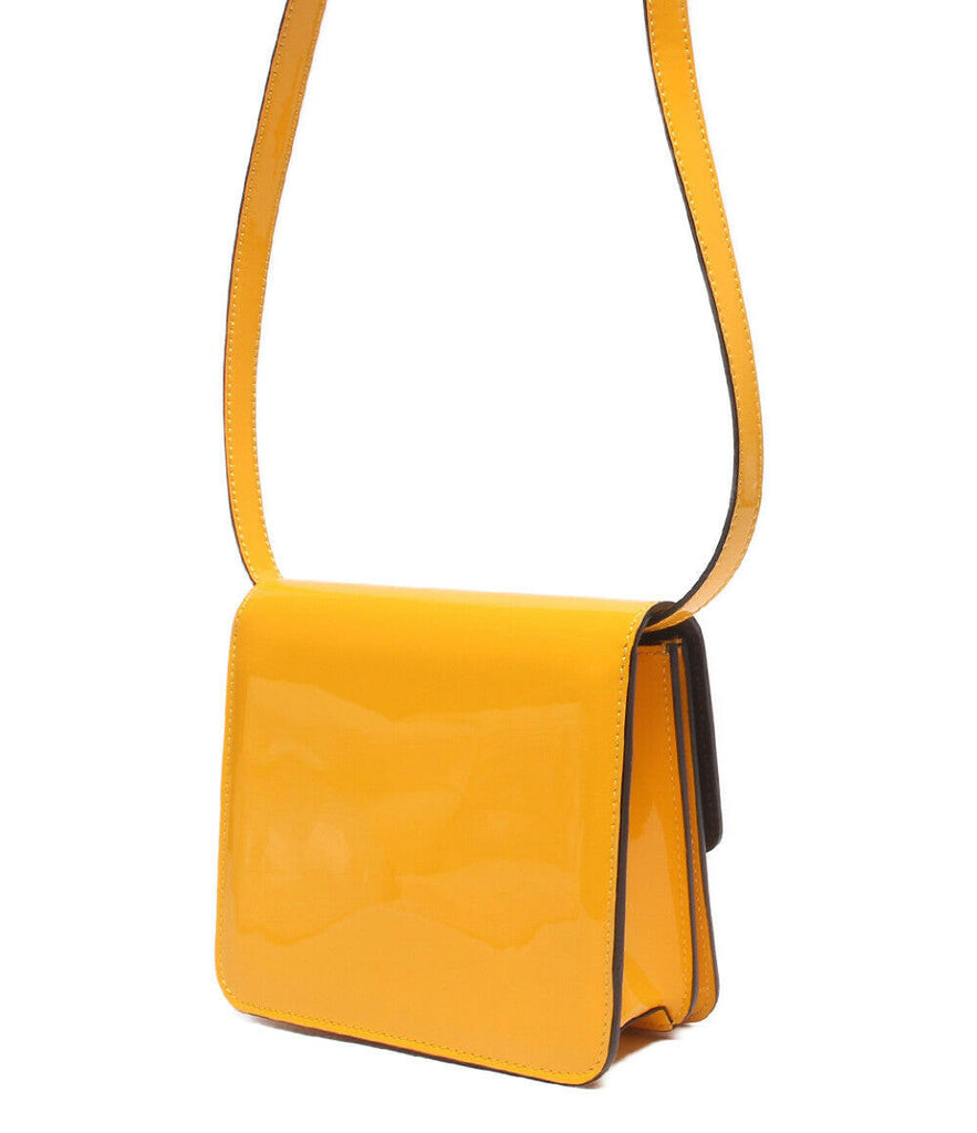 Fendi Yellow Leather 2-Way Shoulder Bag with FF Logo - Medium Size.