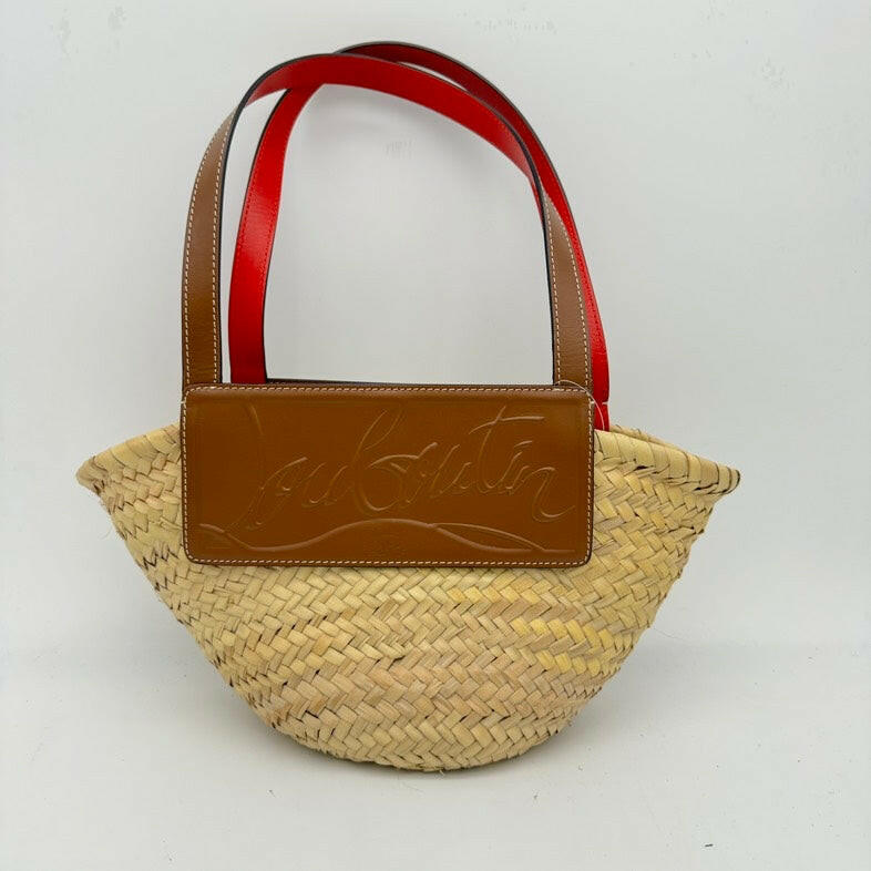 Christian Louboutin Braid Shoulder Bag, Tan, Size F.