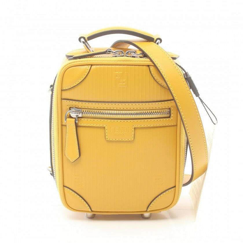 Fendi Leather Trunk Crossbody Bag Yellow Small.