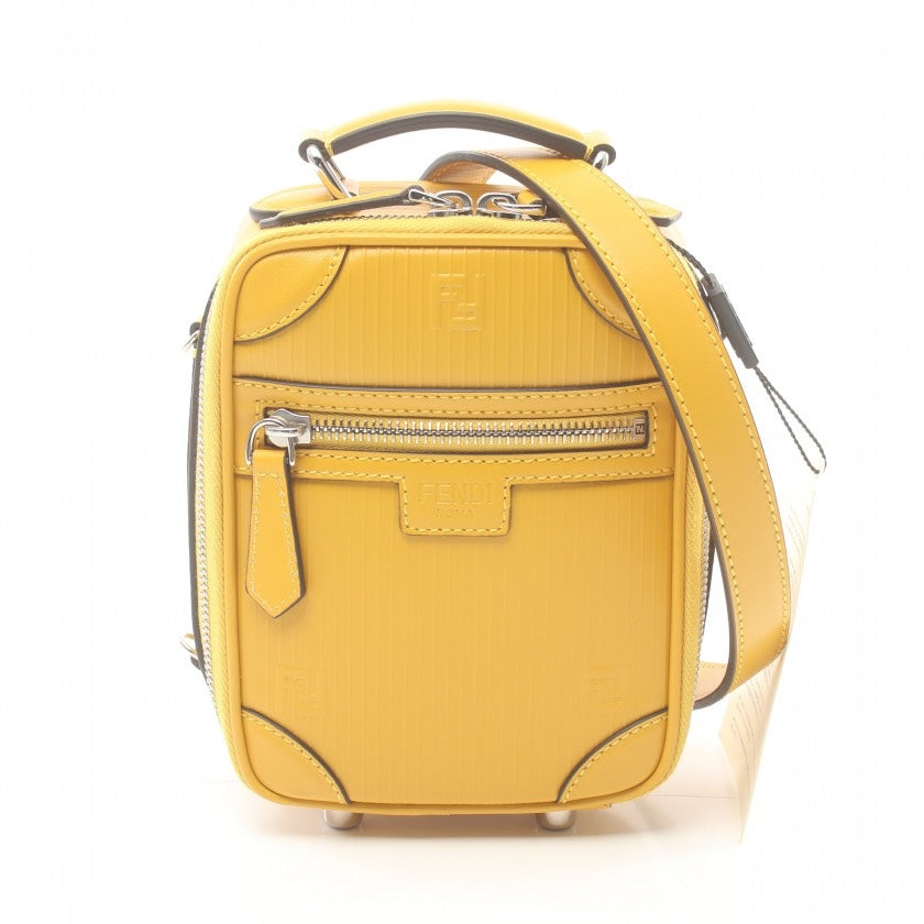 Fendi Leather Trunk Crossbody Bag Yellow Small.