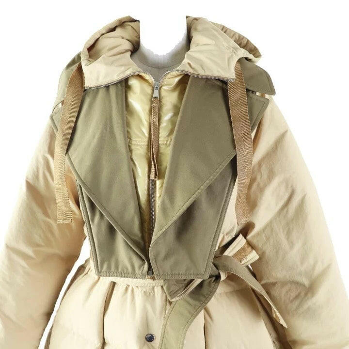 Moncler Genius Glomma Long Down Coat Beige Size 1.