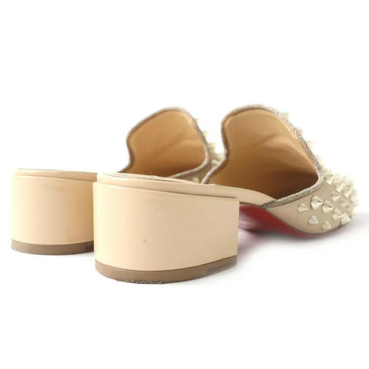 Christian Louboutin Beige Studded Mules - Size 36 (US 6).