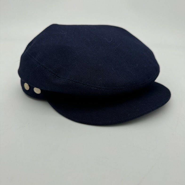 Hermès Navy Blue Cotton Baker Boy Cap, Size Medium.