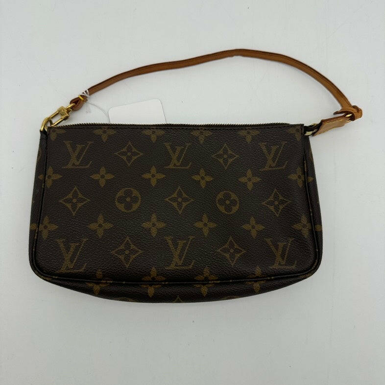 Louis Vuitton Monogram Canvas Pochette Accessories Brown Small Handbag.