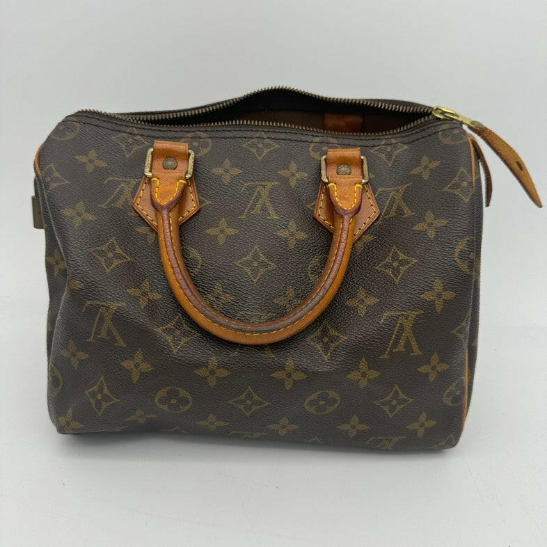 Louis Vuitton Speedy 25 Monogram Canvas Brown Handbag.