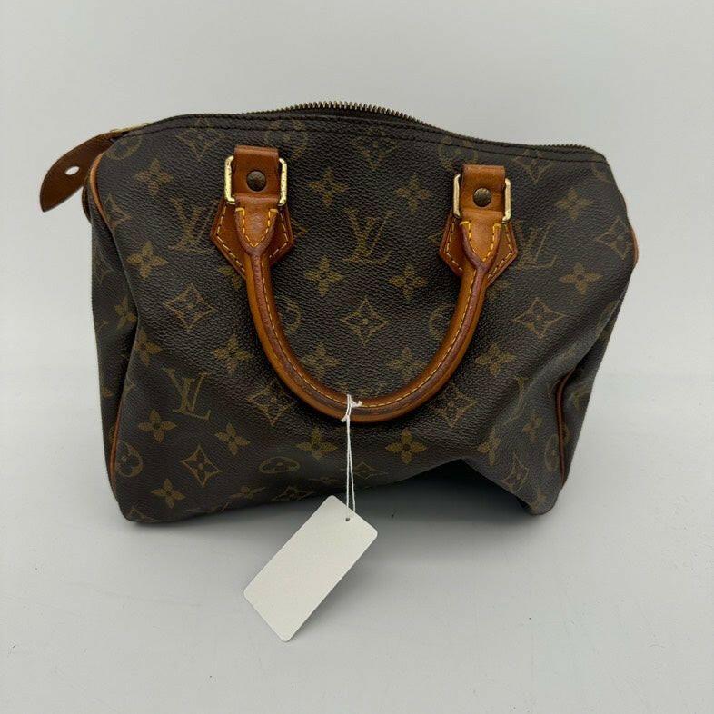 Louis Vuitton Speedy 25 Monogram Canvas Brown Handbag.