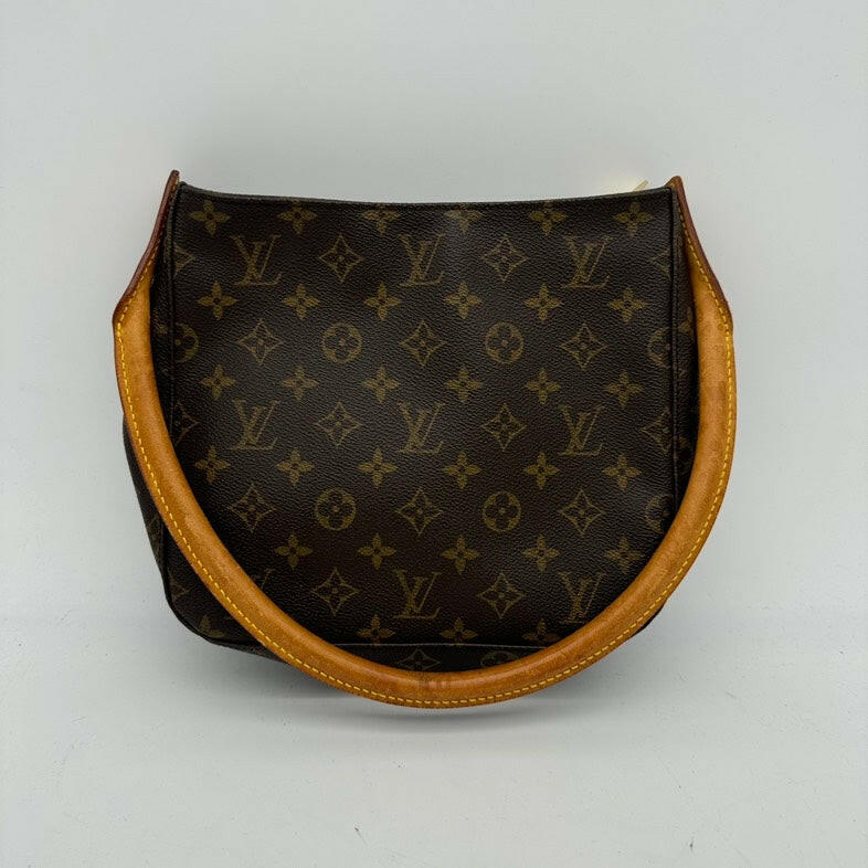 Louis Vuitton Brown Monogram PVC Medium Shoulder Bag with Tan Leather Trim.