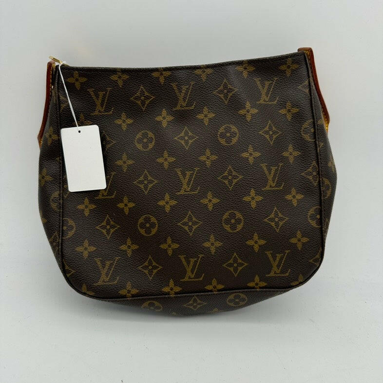 Louis Vuitton Brown Monogram PVC Medium Shoulder Bag with Tan Leather Trim.