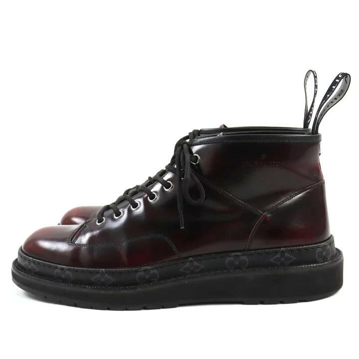 Louis Vuitton Burgundy Leather Ankle Boots Size 9.