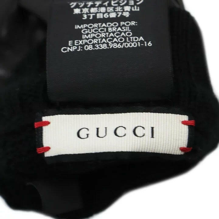 Gucci Black Leather Fingerless Gloves Size Small.