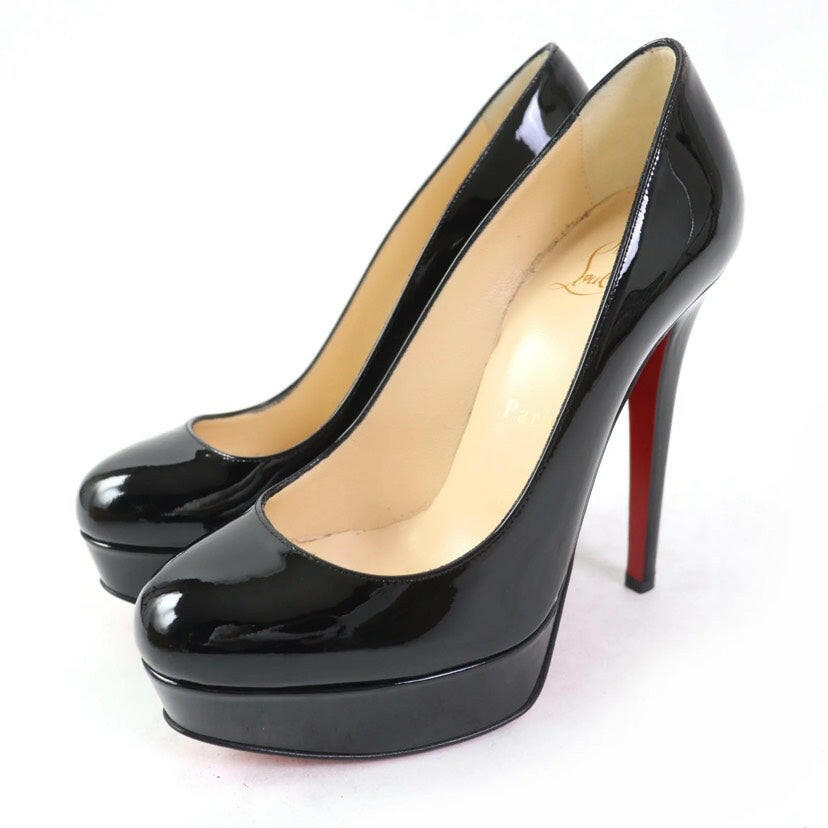 Christian Louboutin Black Patent Leather Platform Pumps Size 35.